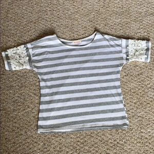 Shein striped cotton boxy t-shirt